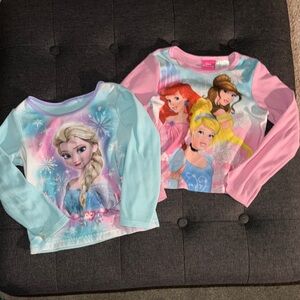 Disney Frozen and Princess Pajama Tops - Blue and Pink